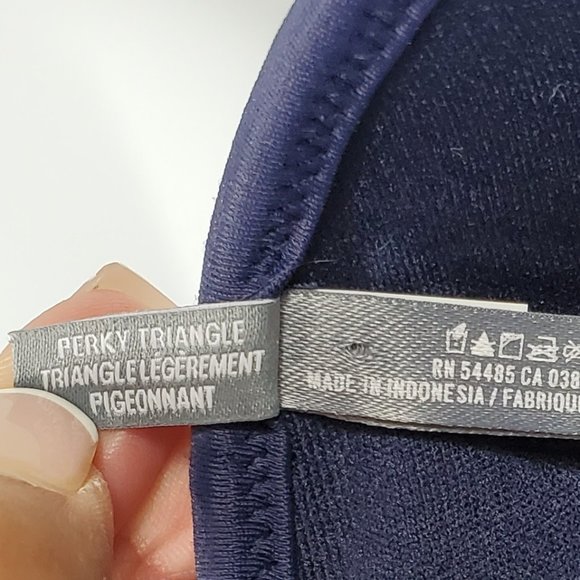 Aerie Perky Triangle Bikini Top Women's Medium Navy Star Print - Picture 12 of 12